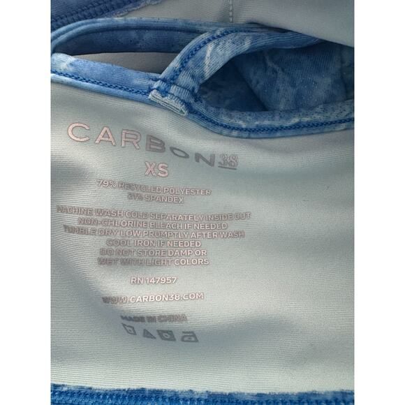 CARBON38 Blue Marble Activewear Set | Sports Bra + High Waist Leggings | XS - Picture 9 of 12
